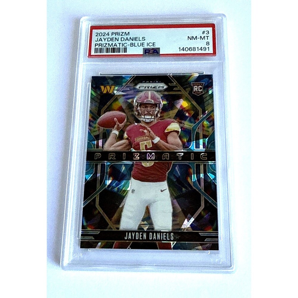 2024 Panini Prizm - Prizmatic Jayden Daniels #3 Blue Ice Prizm /99 (RC)